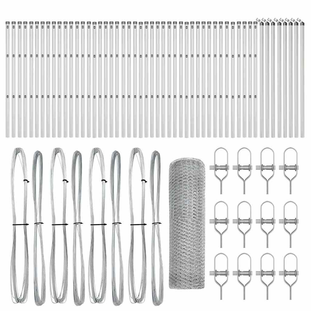 Afrasteringspaal Zilver 100 x 0,5 m (13 mm gaas) Staal is nu te koop bij PeponiXL, paradijselijk wonen!