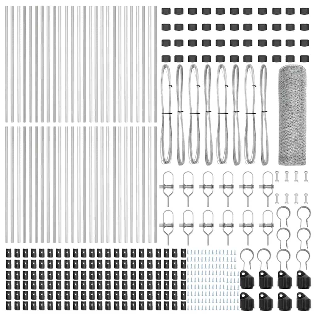 Afrasteringspaal Zilver 100 x 0,5 m (13 mm gaas) Staal is nu te koop bij PeponiXL, paradijselijk wonen!