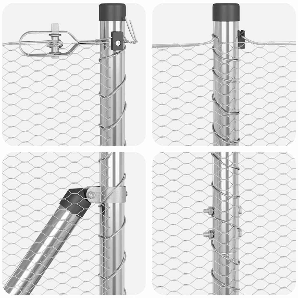 Afrasteringspaal Zilver 100 x 1 m (13 mm gaas) Staal is nu te koop bij PeponiXL, paradijselijk wonen!