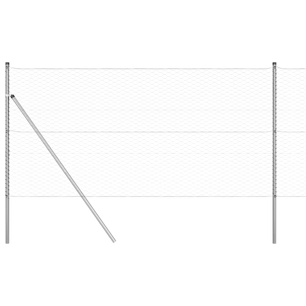 Afrasteringspaal Zilver 100 x 1 m (36 mm gaas) Staal is nu te koop bij PeponiXL, paradijselijk wonen!