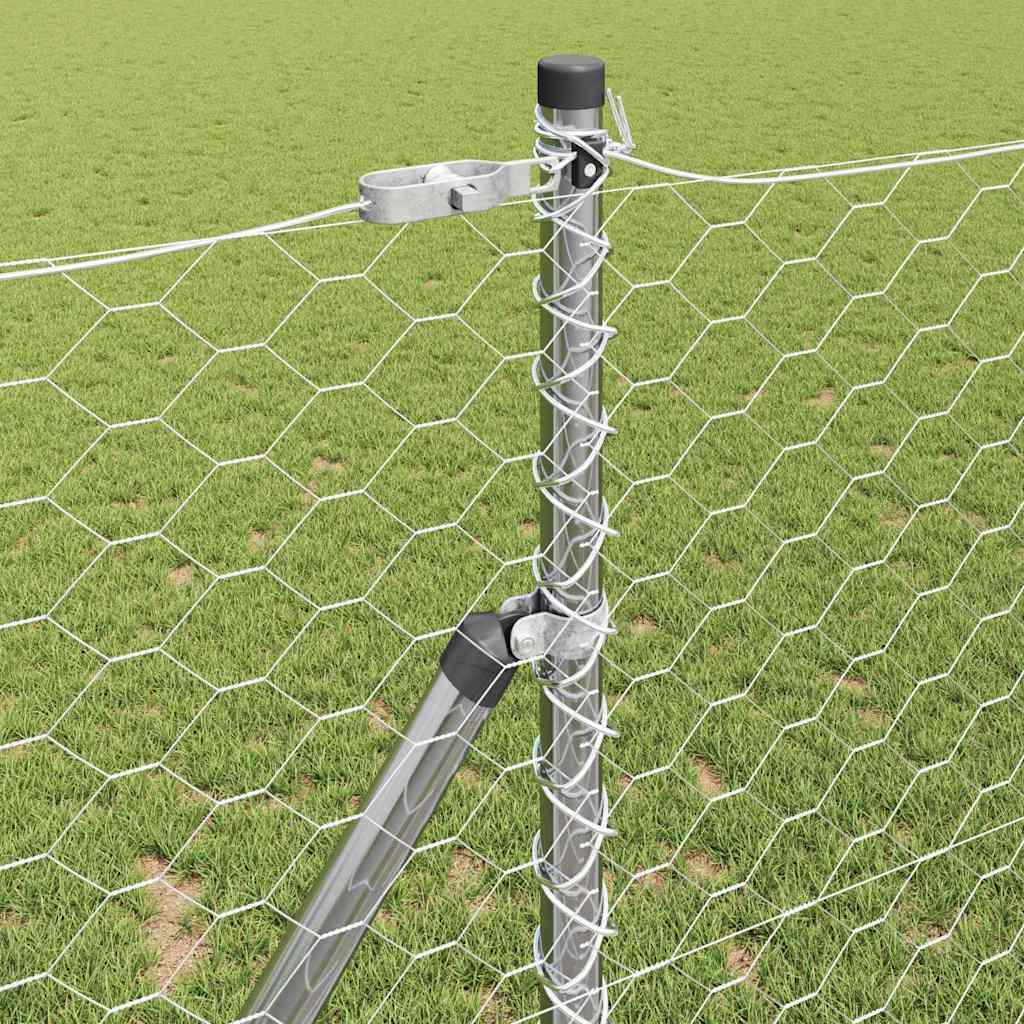 Afrasteringspaal Zilver 100 x 1 m (50 mm gaas) Staal is nu te koop bij PeponiXL, paradijselijk wonen!