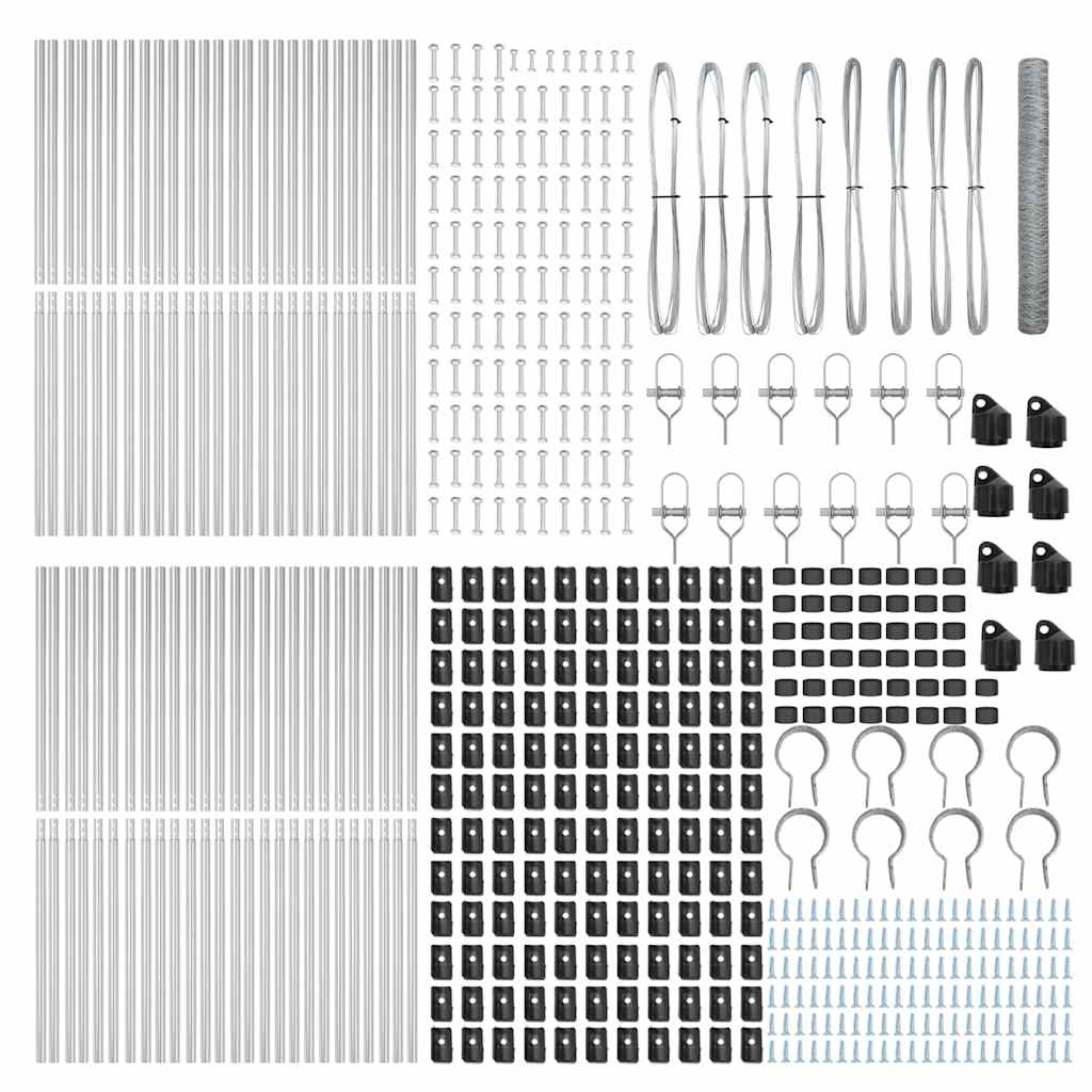 Afrasteringspaal Zilver 100 x 1 m (50 mm gaas) Staal is nu te koop bij PeponiXL, paradijselijk wonen!