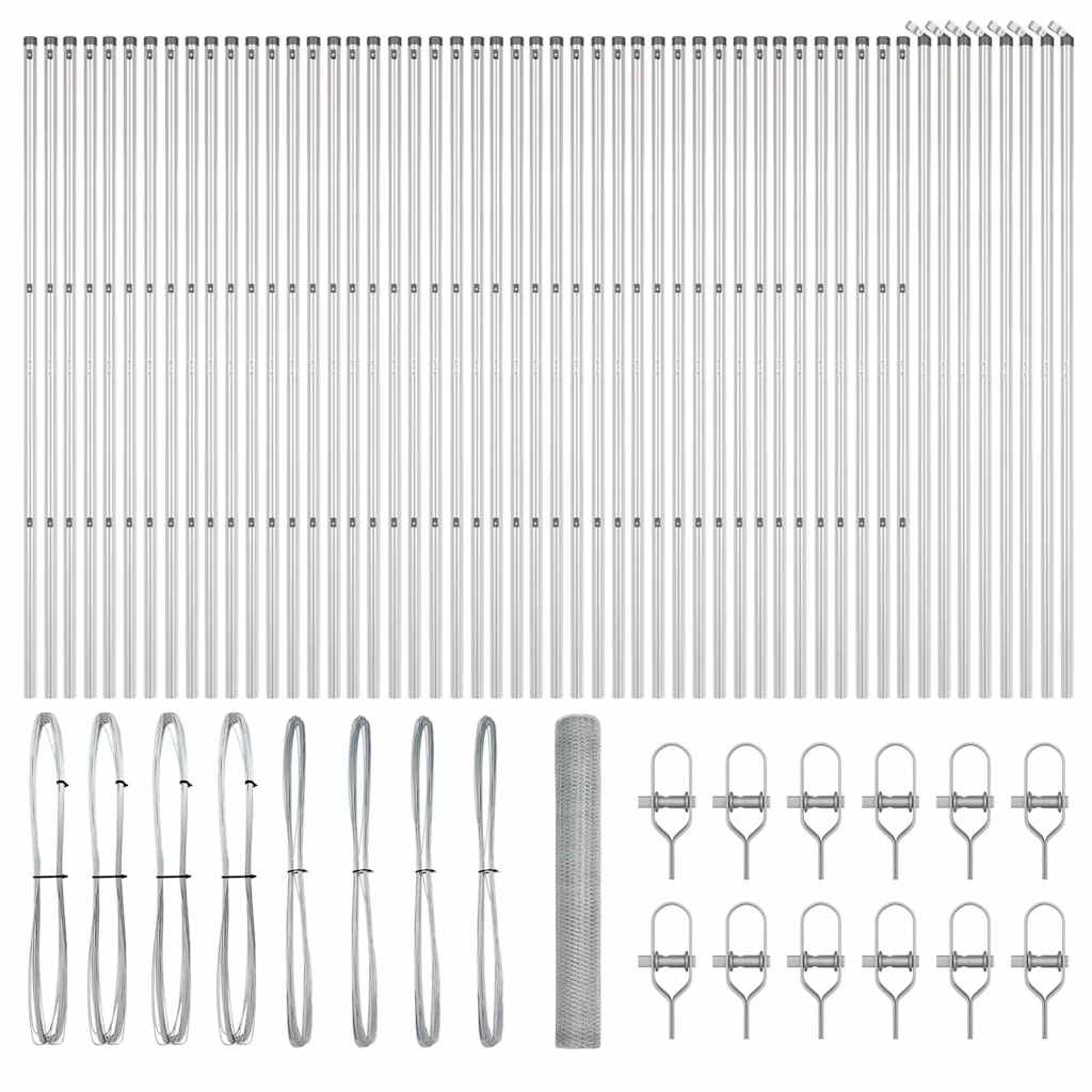 Afrasteringspaal Zilver 100 x 1,2 m (25 mm gaas) Staal is nu te koop bij PeponiXL, paradijselijk wonen!