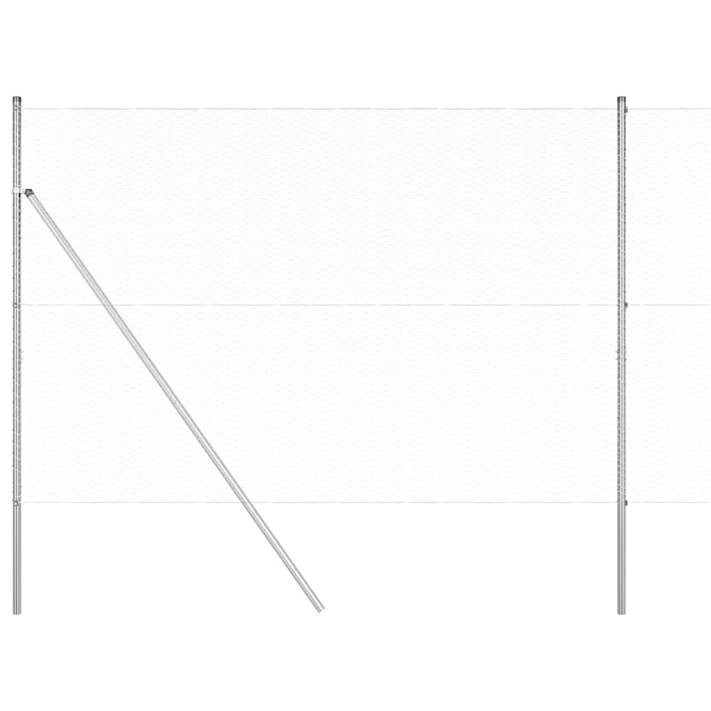 Afrasteringspaal Zilver 100 x 1,6 m (25 mm gaas) Staal is nu te koop bij PeponiXL, paradijselijk wonen!