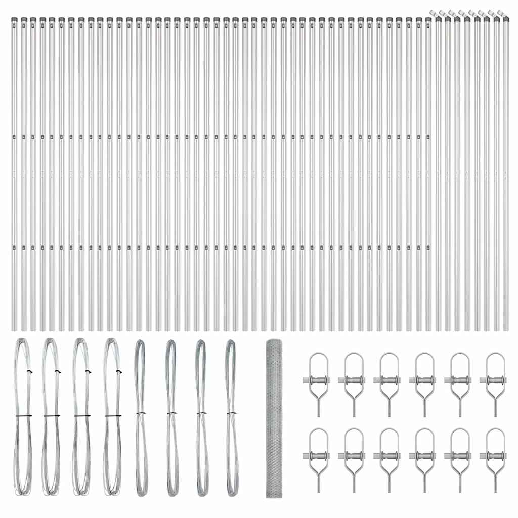 Afrasteringspaal Zilver 100 x 1,6 m (25 mm gaas) Staal is nu te koop bij PeponiXL, paradijselijk wonen!