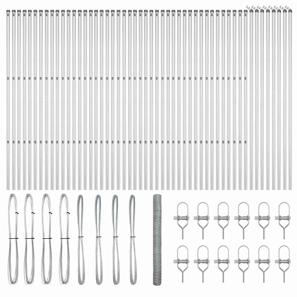 Afrasteringspaal Zilver 100 x 1,6 m (36 mm gaas) Staal is nu te koop bij PeponiXL, paradijselijk wonen!