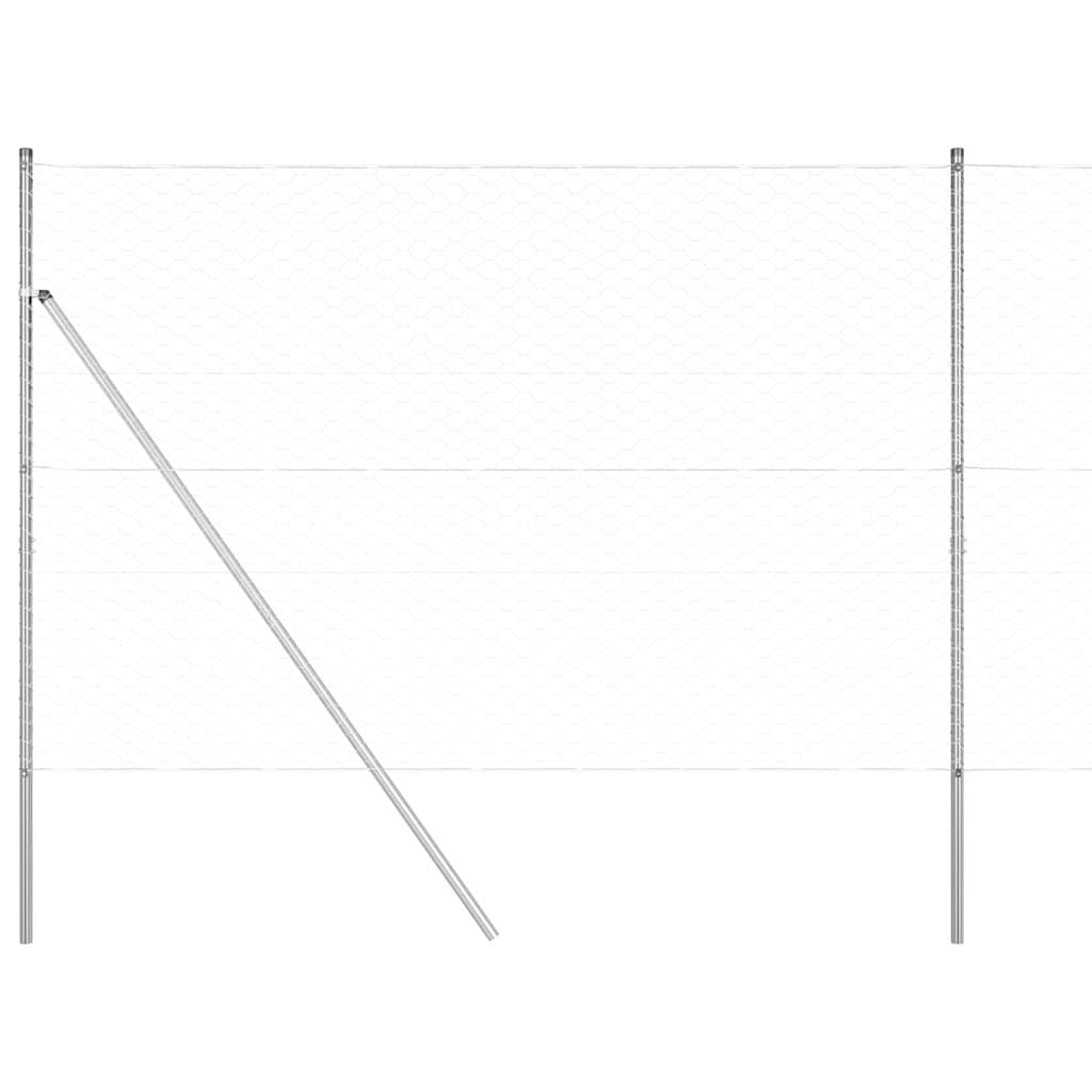 Afrasteringspaal Zilver 100 x 1,6 m (50 mm mazen) Staal is nu te koop bij PeponiXL, paradijselijk wonen!