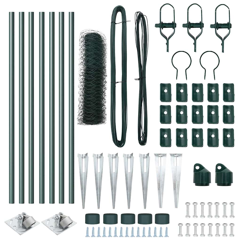 Afrasteringspaal Groen 10 x 0,4 m (50 mm mesh) Staal en PVC is nu te koop bij PeponiXL, paradijselijk wonen!