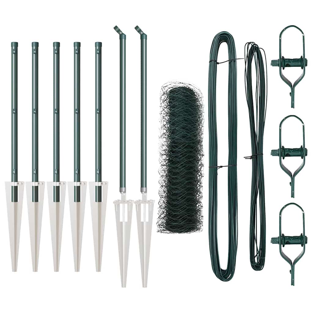 Afrasteringspaal Groen 10 x 0,5 m (36 mm gaas) Staal en PVC is nu te koop bij PeponiXL, paradijselijk wonen!