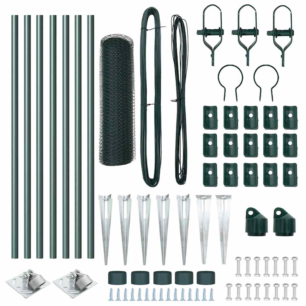 Afrasteringspaal Groen 10 x 0,6 m (25 mm gaas) Staal en PVC is nu te koop bij PeponiXL, paradijselijk wonen!