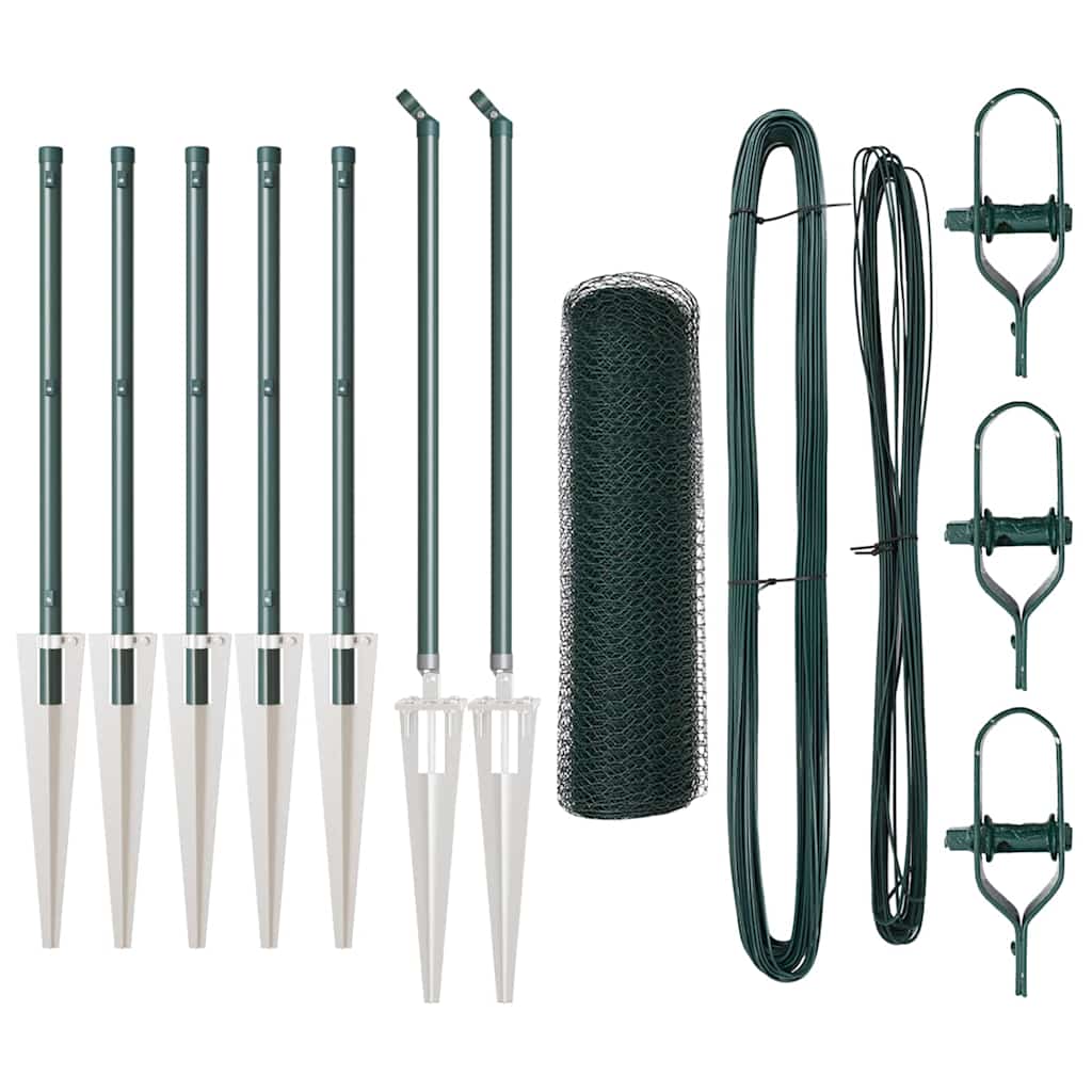 Afrasteringspaal Groen 10 x 0,8 m (13 mm gaas) Staal en PVC is nu te koop bij PeponiXL, paradijselijk wonen!