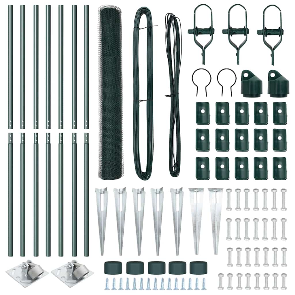 Afrasteringspaal Groen 10 x 1 m (13 mm gaas) Staal en PVC is nu te koop bij PeponiXL, paradijselijk wonen!