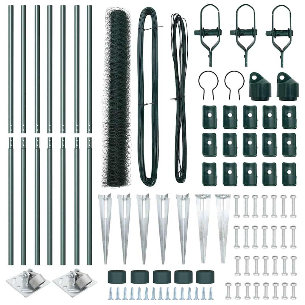 Afrasteringspaal Groen 10 x 1 m (36 mm gaas) Staal en PVC is nu te koop bij PeponiXL, paradijselijk wonen!