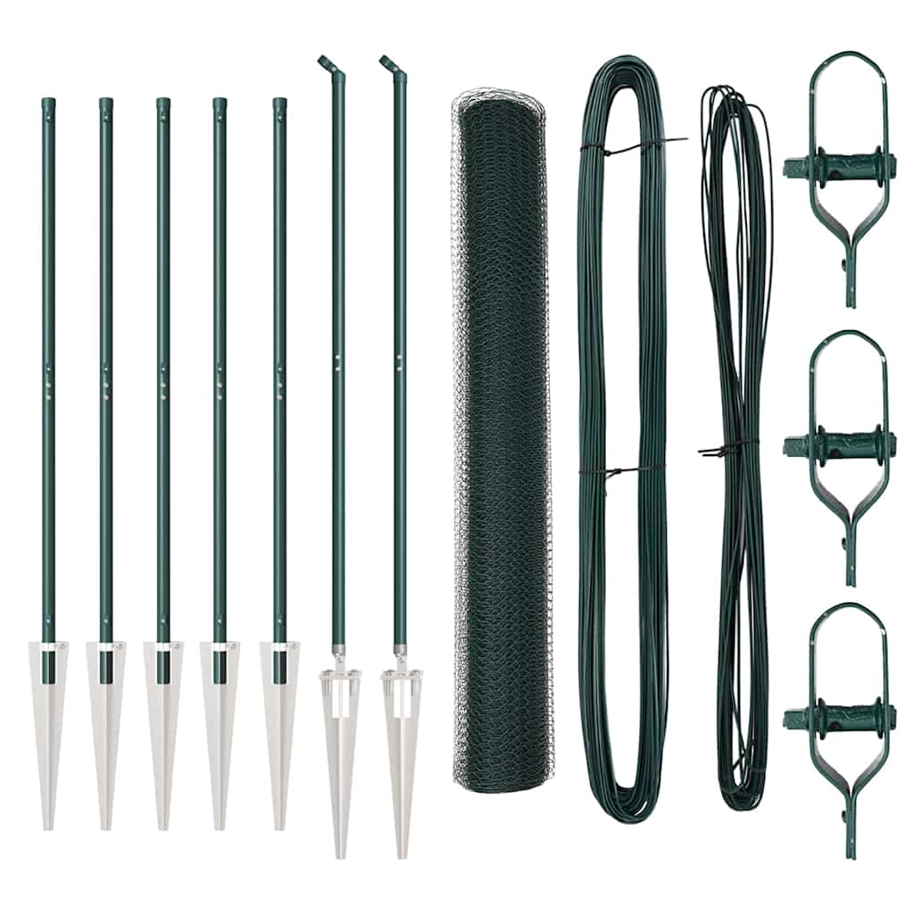 Afrasteringspaal Groen 10 x 1,4 m (25 mm gaas) Staal en PVC is nu te koop bij PeponiXL, paradijselijk wonen!