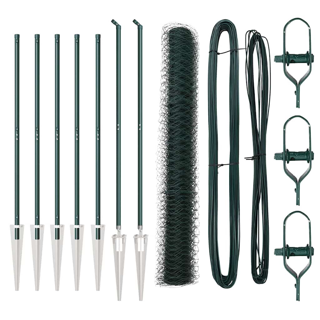 Afrasteringspaal Groen 10 x 1,4 m (36 mm gaas) Staal en PVC is nu te koop bij PeponiXL, paradijselijk wonen!