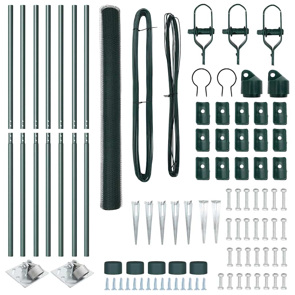 Afrasteringspaal Groen 10 x 1,5 m (25 mm gaas) Staal en PVC is nu te koop bij PeponiXL, paradijselijk wonen!