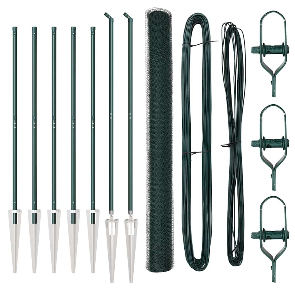 Afrasteringspaal Groen 10 x 1,6 m (13 mm gaas) Staal en PVC is nu te koop bij PeponiXL, paradijselijk wonen!