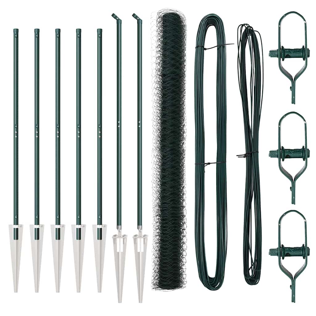 Afrasteringspaal Groen 10 x 1,6 m (36 mm gaas) Staal en PVC is nu te koop bij PeponiXL, paradijselijk wonen!