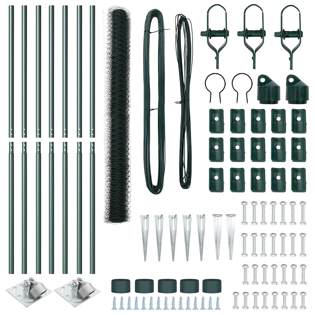 Afrasteringspaal Groen 10 x 1,6 m (50 mm gaas) Staal en PVC is nu te koop bij PeponiXL, paradijselijk wonen!