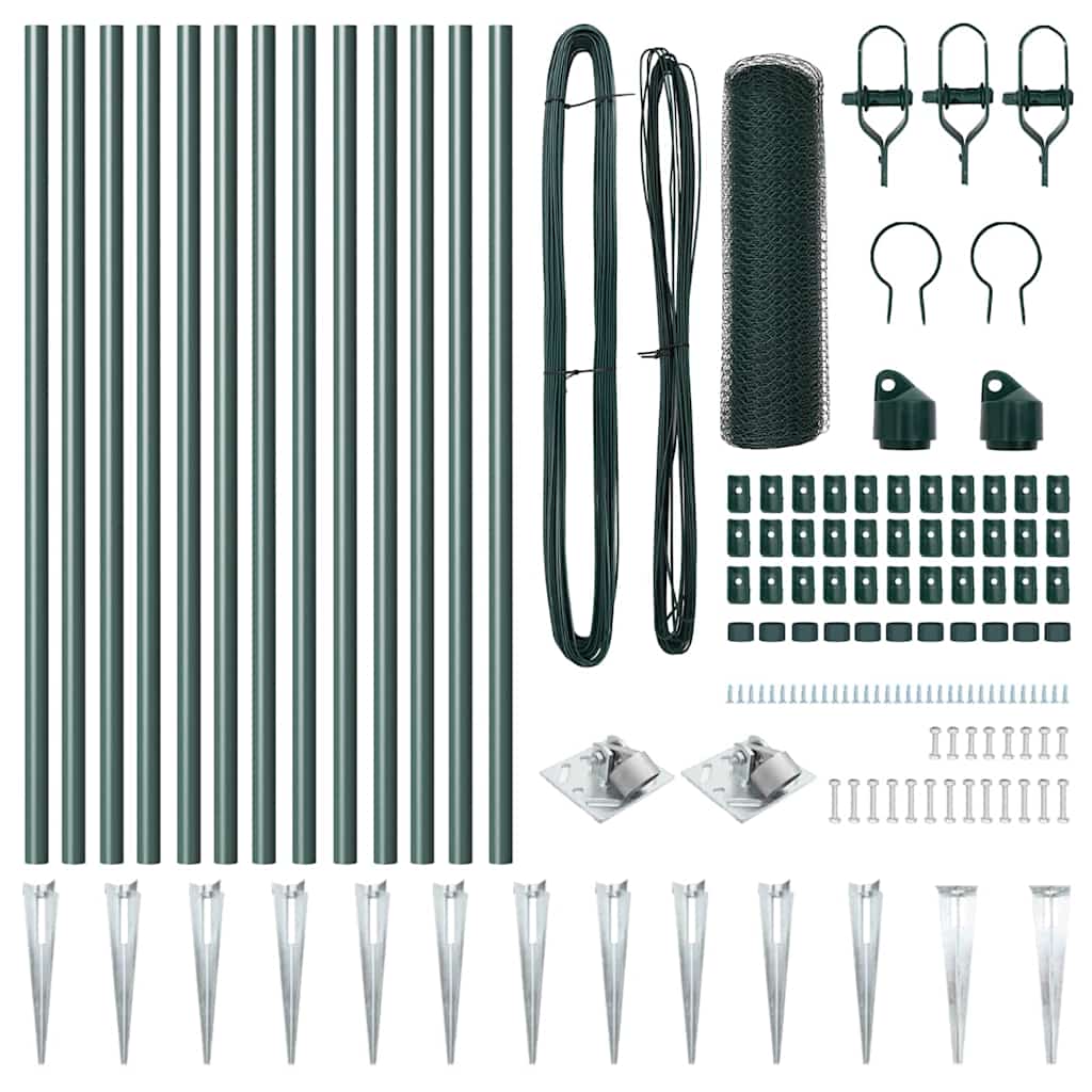 Afrasteringspaal Groen 25 x 0,4 m (13 mm gaas) Staal en PVC is nu te koop bij PeponiXL, paradijselijk wonen!