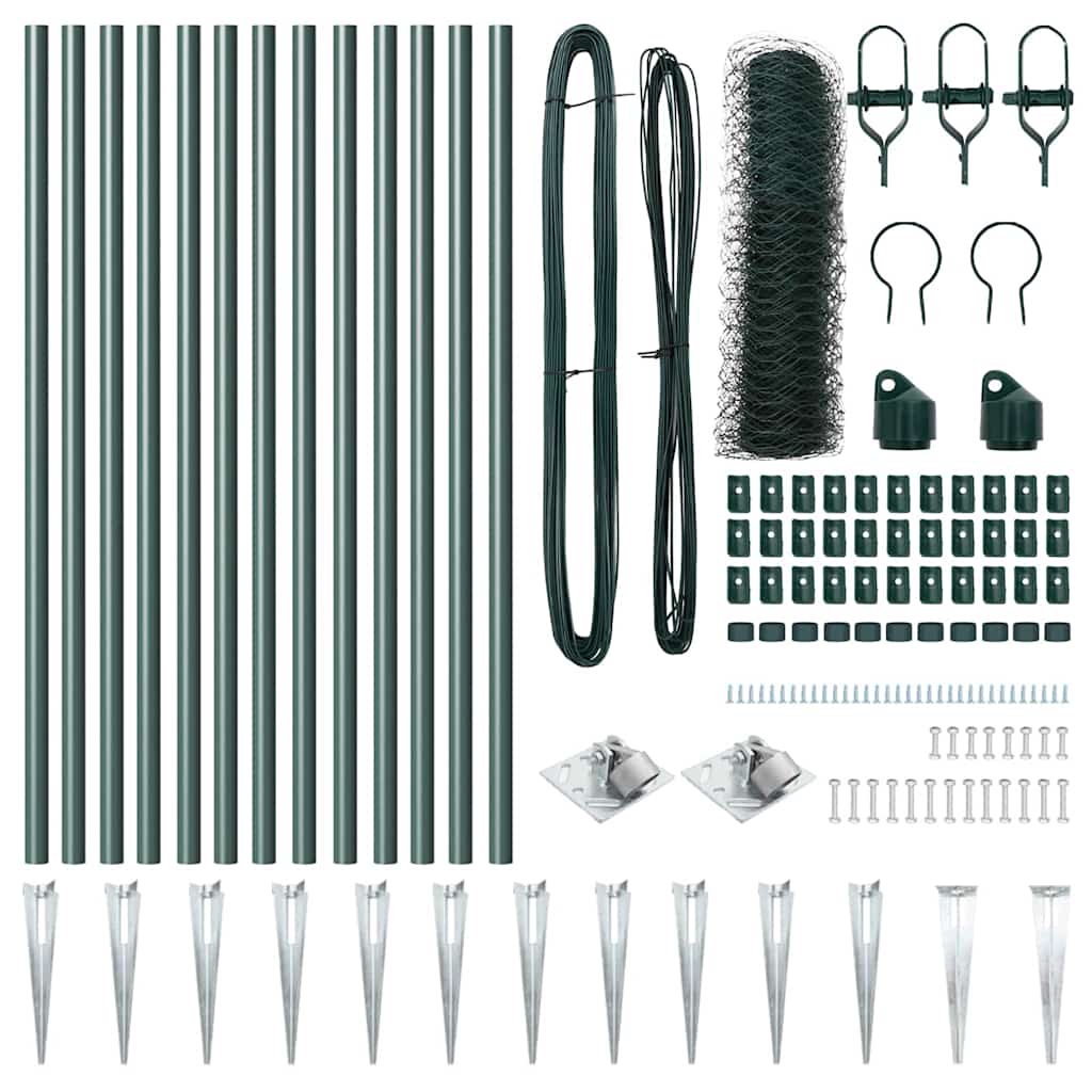 Afrasteringspaal Groen 25 x 0,6 m (50 mm gaas) Staal en PVC is nu te koop bij PeponiXL, paradijselijk wonen!