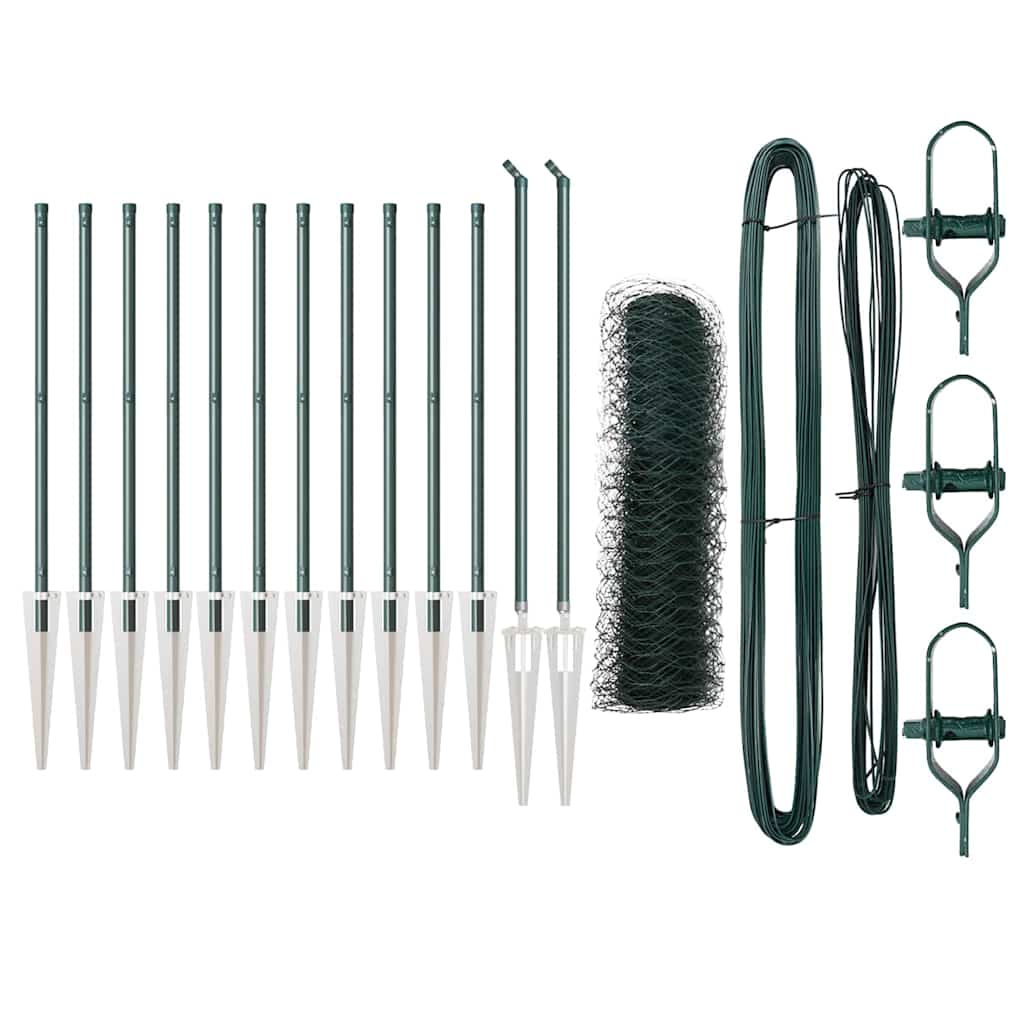 Afrasteringspaal Groen 25 x 0,8 m (36 mm gaas) Staal en PVC is nu te koop bij PeponiXL, paradijselijk wonen!