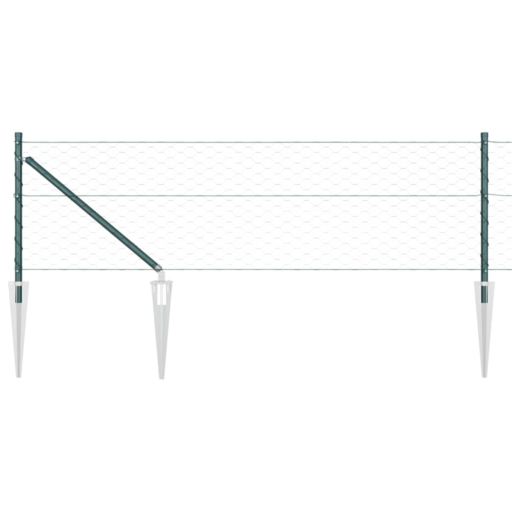 Afrasteringspaal Groen 25 x 0,8 m (50 mm gaas) Staal en PVC is nu te koop bij PeponiXL, paradijselijk wonen!