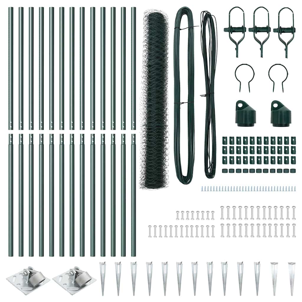 Afrasteringspaal Groen 25 x 1 m (36 mm gaas) Staal is nu te koop bij PeponiXL, paradijselijk wonen!