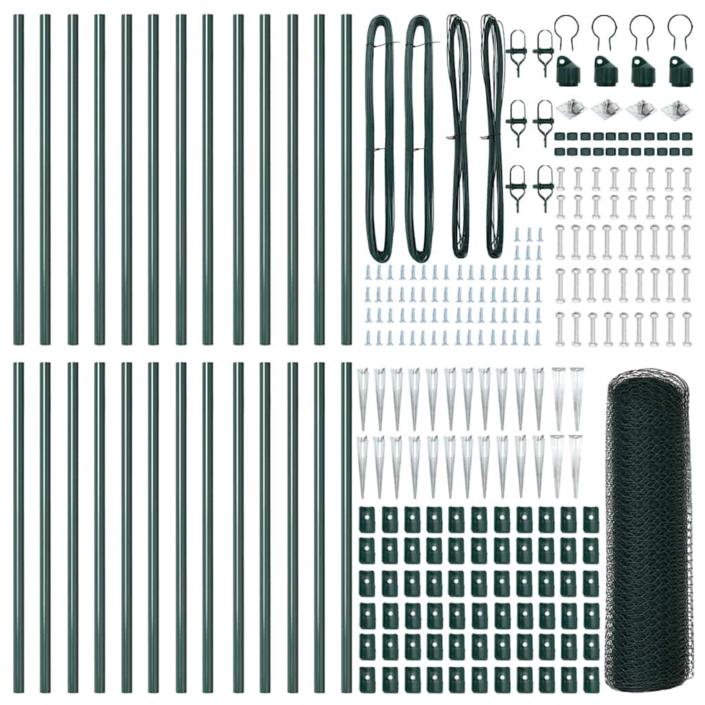 Afrasteringspaal Groen 50 x 0,5 m (13 mm gaas) Staal en PVC is nu te koop bij PeponiXL, paradijselijk wonen!