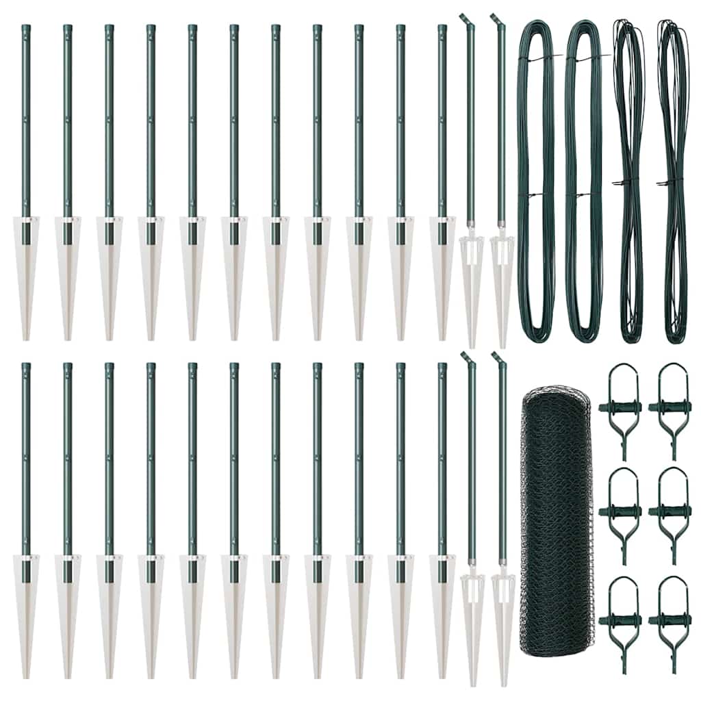 Afrasteringspaal Groen 50 x 0,5 m (25 mm net) Staal en PVC is nu te koop bij PeponiXL, paradijselijk wonen!