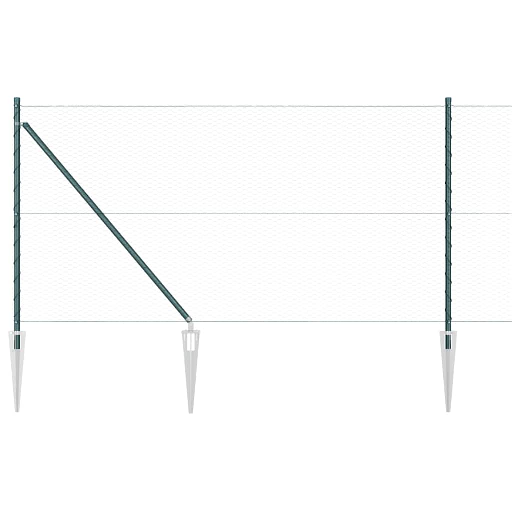 Afrasteringspaal Groen 50 x 1 m (25 mm gaas) Staal en PVC is nu te koop bij PeponiXL, paradijselijk wonen!