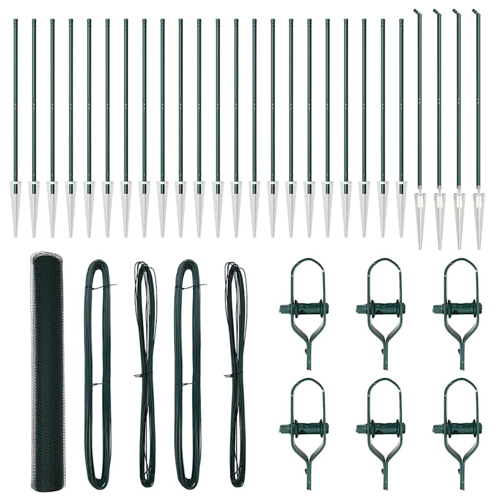 Afrasteringspaal Groen 50 x 1,4 m (25 mm gaas) Staal en PVC is nu te koop bij PeponiXL, paradijselijk wonen!