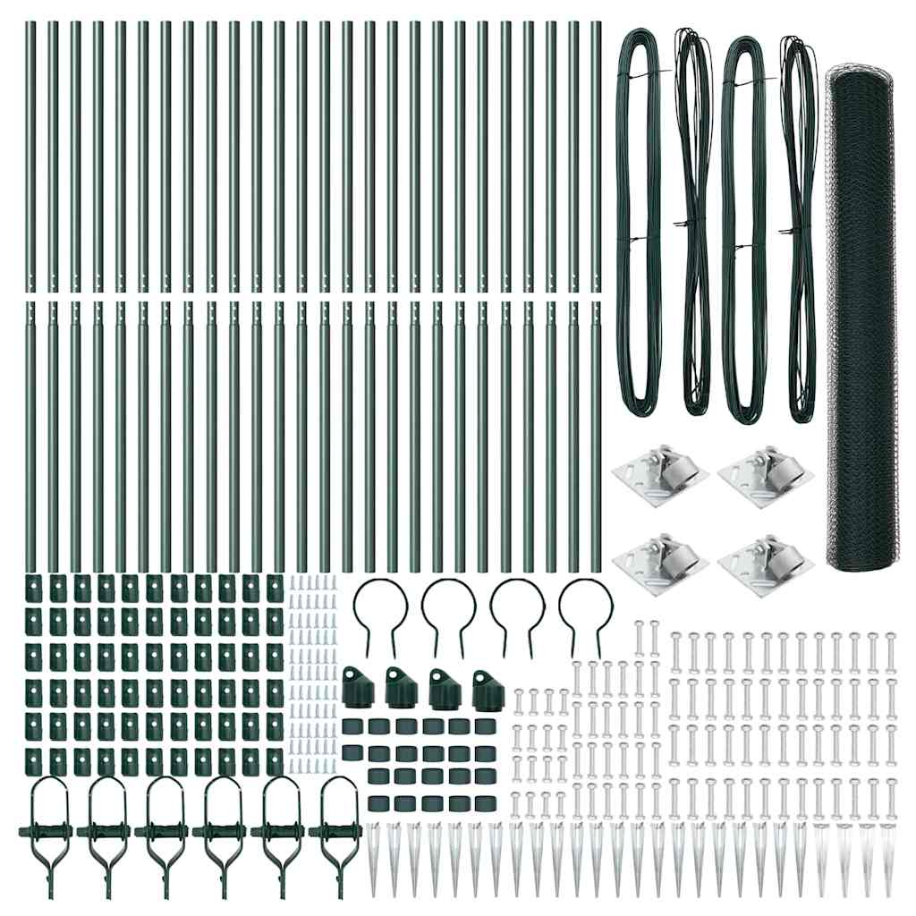 Afrasteringspaal Groen 50 x 1,4 m (25 mm gaas) Staal en PVC is nu te koop bij PeponiXL, paradijselijk wonen!