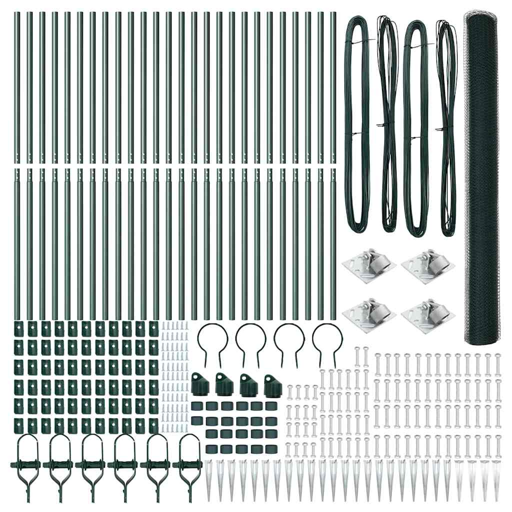 Afrasteringspaal Groen 50 x 1,5 m (13 mm gaas) Staal en PVC is nu te koop bij PeponiXL, paradijselijk wonen!