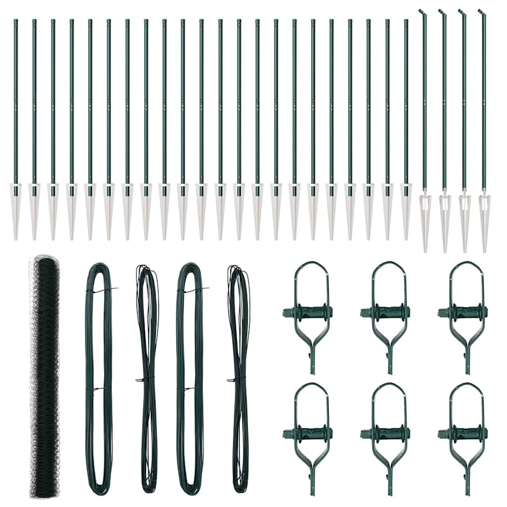 Afrasteringspaal Groen 50 x 1,5 m (36 mm gaas) Staal en PVC is nu te koop bij PeponiXL, paradijselijk wonen!