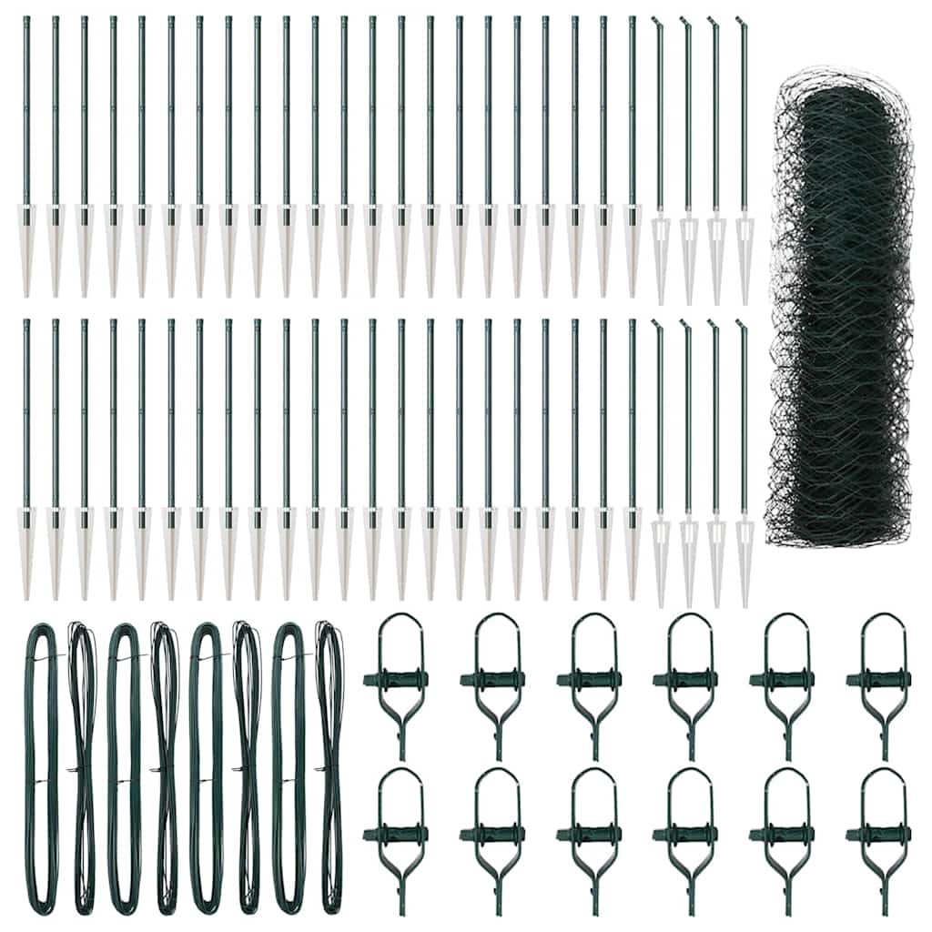 Afrasteringspaal Groen 100 x 0,4 m (50 mm gaas) Staal en PVC is nu te koop bij PeponiXL, paradijselijk wonen!