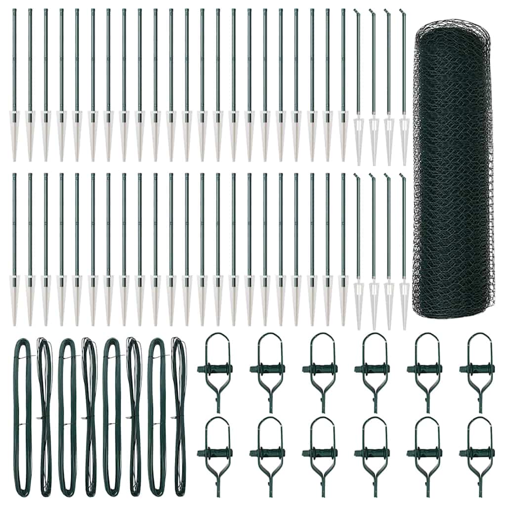 Afrasteringspaal Groen 100 x 0,5 m (13 mm gaas) Staal en PVC is nu te koop bij PeponiXL, paradijselijk wonen!