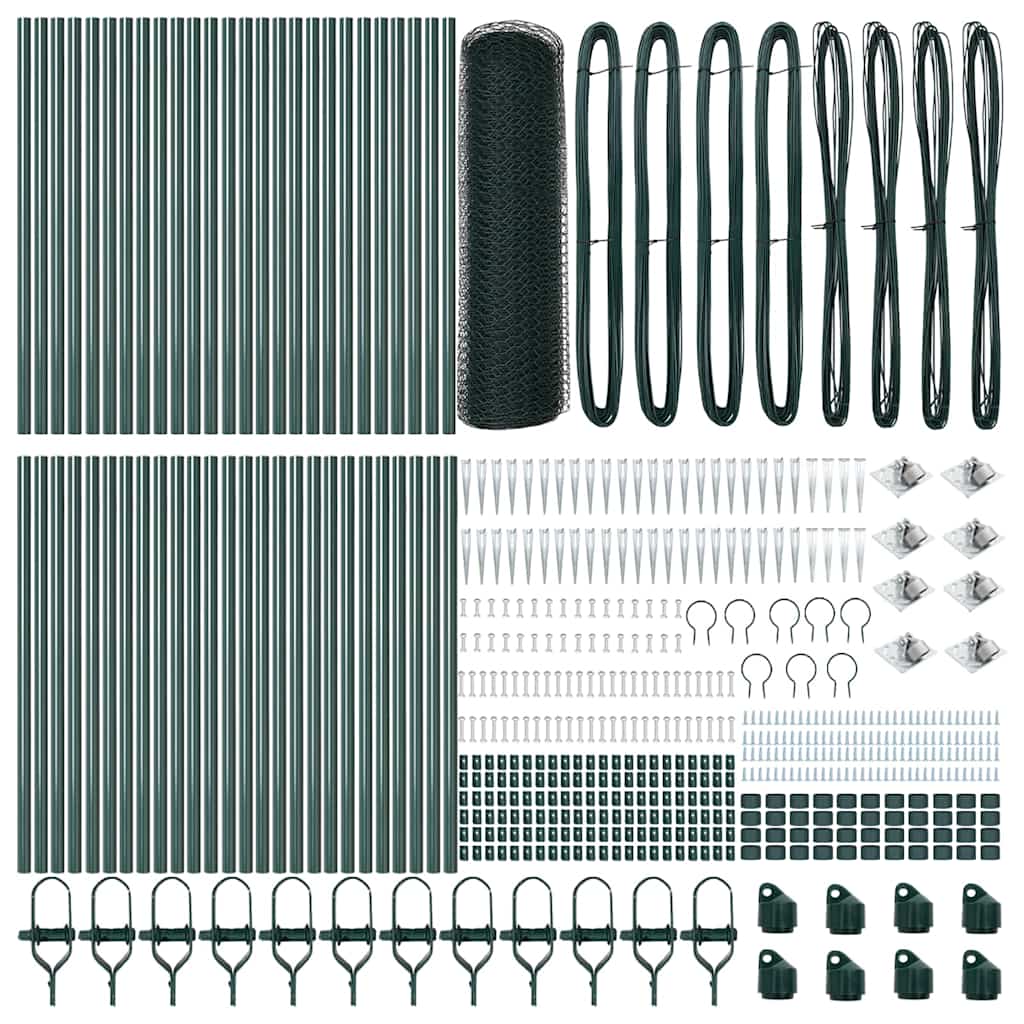 Afrasteringspaal Groen 100 x 0,5 m (13 mm gaas) Staal en PVC is nu te koop bij PeponiXL, paradijselijk wonen!