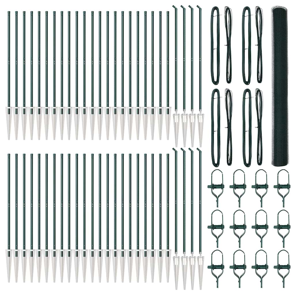 Afrasteringspaal Groen 100 x 1,6 m (25 mm gaas) Staal en PVC is nu te koop bij PeponiXL, paradijselijk wonen!