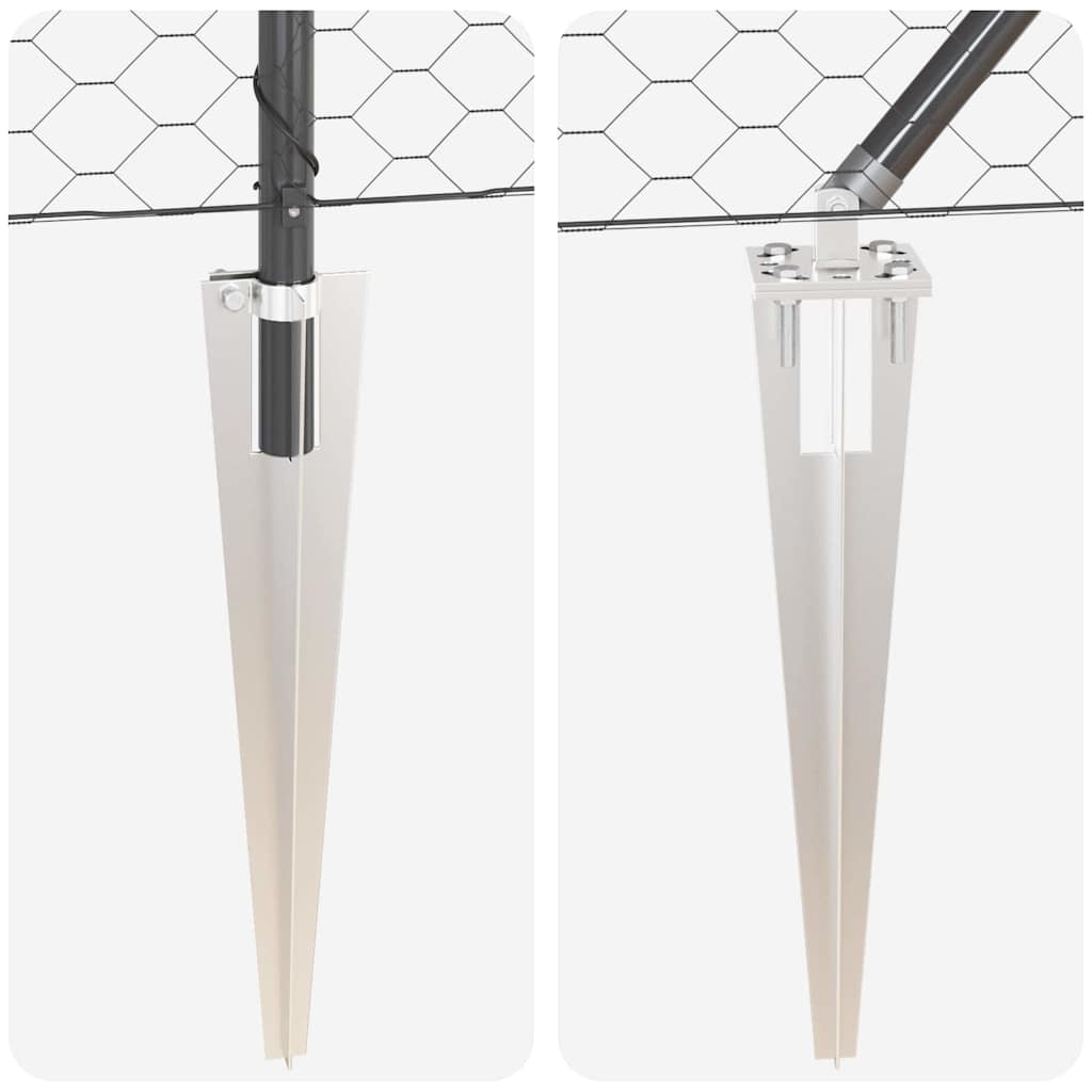 Afrasteringspaal Grijs 10 x 1,4 m (50 mm gaas) Staal en PVC is nu te koop bij PeponiXL, paradijselijk wonen!