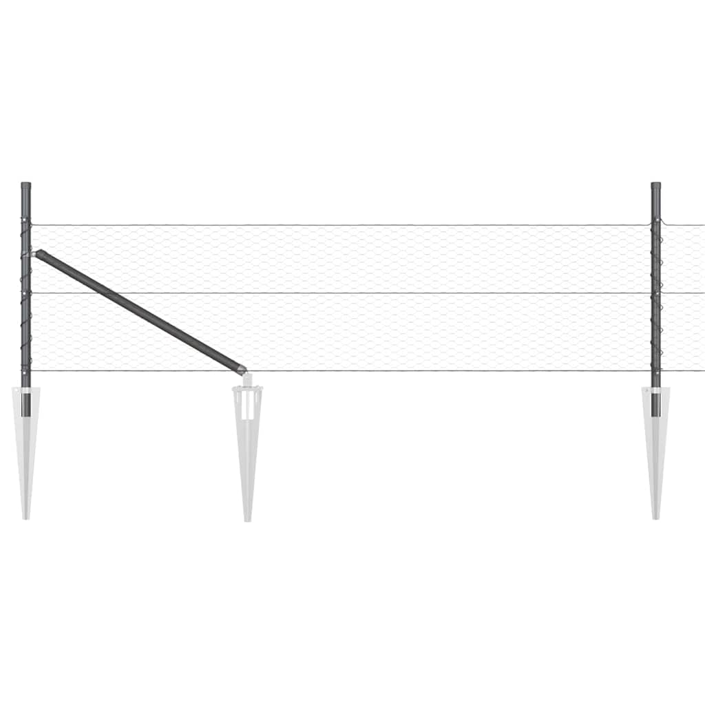 Afrasteringspaal Grijs 25 x 0,5 m (25 mm gaas) Staal is nu te koop bij PeponiXL, paradijselijk wonen!