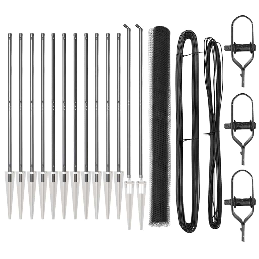 Afrasteringspaal Grijs 25 x 1,5 m (25 mm gaas) Staal is nu te koop bij PeponiXL, paradijselijk wonen!