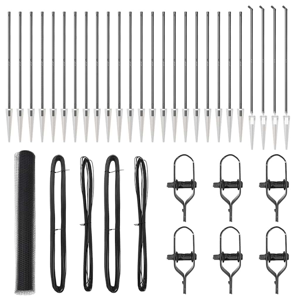 Afrasteringspaal Grijs 50 x 1,2 m (25 mm gaas) Staal en PVC is nu te koop bij PeponiXL, paradijselijk wonen!