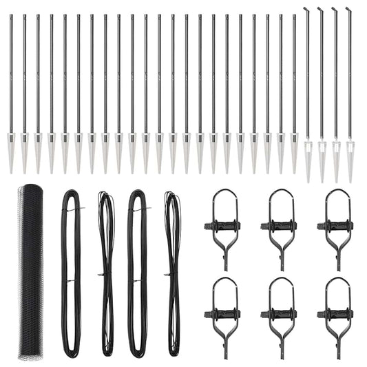 Afrasteringspaal Grijs 50 x 1,2 m (25 mm gaas) Staal en PVC is nu te koop bij PeponiXL, paradijselijk wonen!