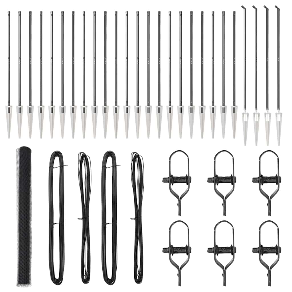 Afrasteringspaal Grijs 50 x 1,6 m (25 mm gaas) Staal en PVC is nu te koop bij PeponiXL, paradijselijk wonen!