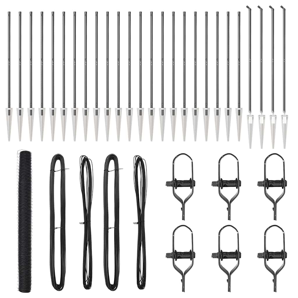 Afrasteringspaal Grijs 50 x 1,6 m (36 mm gaas) Staal en PVC is nu te koop bij PeponiXL, paradijselijk wonen!