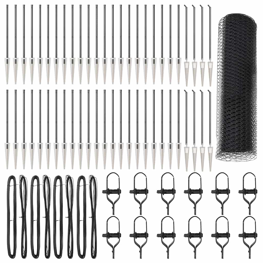 Afrasteringspaal Grijs 100 x 0,4 m (13 mm gaas) Staal en PVC is nu te koop bij PeponiXL, paradijselijk wonen!