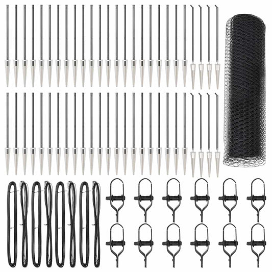 Afrasteringspaal Grijs 100 x 0,5 m (25 mm gaas) Staal en PVC is nu te koop bij PeponiXL, paradijselijk wonen!