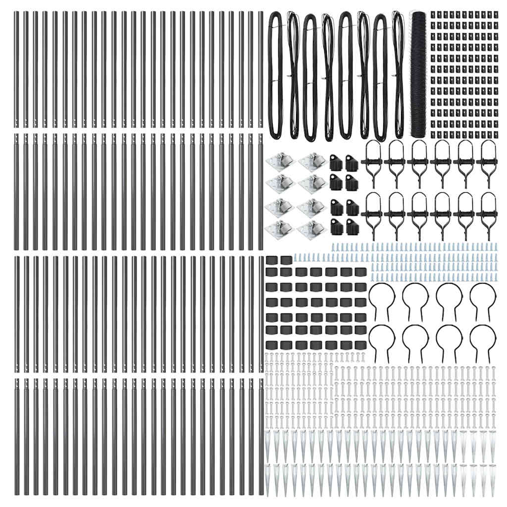 Afrasteringspaal Grijs 100 x 1,2 m (36 mm gaas) Staal en PVC is nu te koop bij PeponiXL, paradijselijk wonen!