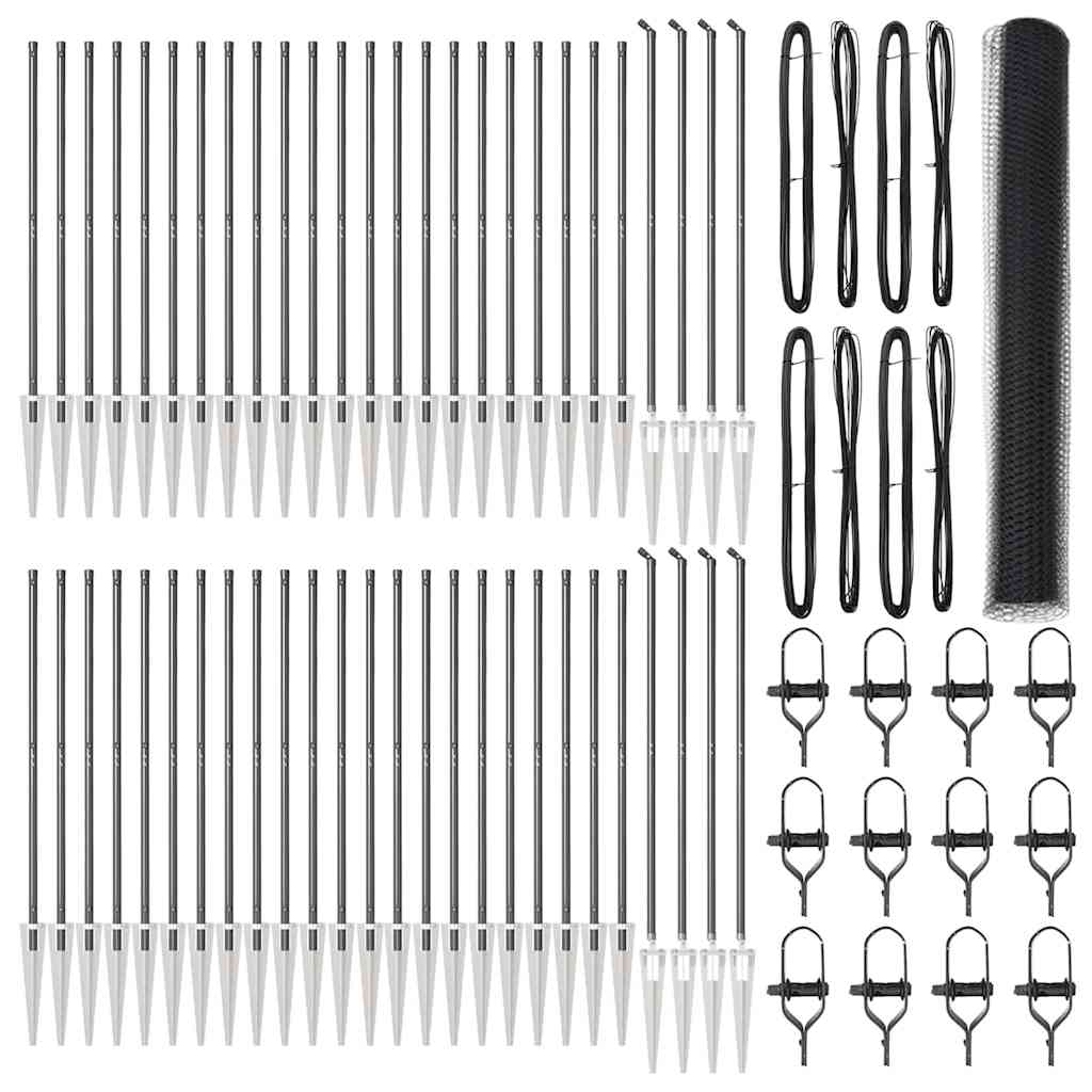 Afrasteringspaal Grijs 100 x 1,4 m (25 mm gaas) Staal en PVC is nu te koop bij PeponiXL, paradijselijk wonen!